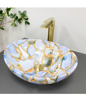 Умывальник (раковина) VBI PARMA MARBLE BLUE GLOSSY накладной