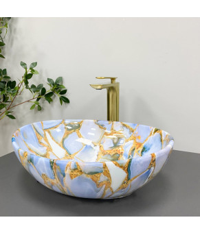 Умывальник (раковина) VBI PARMA MARBLE BLUE GLOSSY накладной