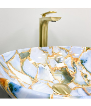 Умывальник (раковина) VBI PARMA MARBLE BLUE GLOSSY накладной