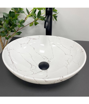 Умывальник (раковина) VBI PARMA WHITE STONE GLOSSY накладной