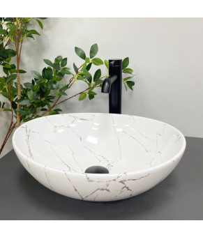 Умывальник (раковина) VBI PARMA WHITE STONE GLOSSY накладной
