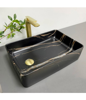 Умывальник (раковина) VBI VELLETRI BLACK STONE MATT накладной