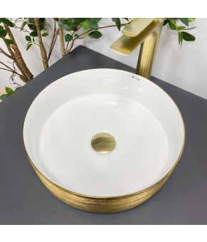 Умывальник (раковина) VBI PRATO GOLD WHITE накладной