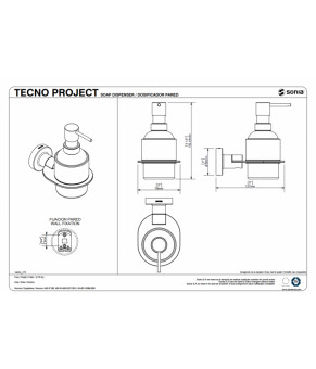 ДОЗАТОР ДЛЯ ЖИДКОГО МЫЛА TECNOPROJECT 166244