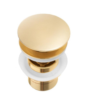 Донный клапан для раковины YOKA CLICK-CLACK GOLD без перелива BK.POP-14-BP-GLD