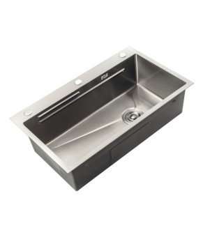 Кухонная мойка Zerix ZH6845-SET-05 NANO-SILVER (3.0/0.8) из нерж. стали, комплект (ZM5580)