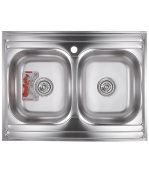 Мойка кухонная Zerix Z8060B-08-180MD Double (micro decor) (ZS0611)