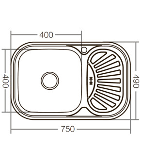 Мийка кухонна Zerix Z7549-08-180E (Satin) (ZX1606)