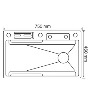 Многофункциональная кухонная мойка Zerix ZH7546-SET-06.SUS304 DECOR со смесителем (ZX5682)