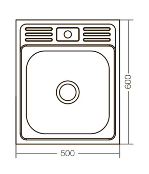 Кухонна мийка накладна ZERIXZ5060-06-160E (satin) (ZX1611)