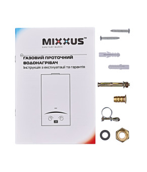 Газова колонка MIXXUS GWH-0510 BASIC GLASS димохідна 10 л/хв (панель зі скла з малюнком) (WH0026)