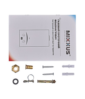 Газова колонка MIXXUS GWH-0410 BASIC GLASS димохідна 10 л/хв (панель зі скла з малюнком) (WH0025)