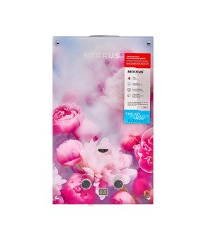 Газова колонка MIXXUS GWH-0410 BASIC GLASS димохідна 10 л/хв (панель зі скла з малюнком) (WH0025)