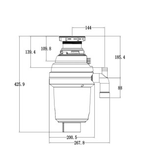 Подрібнювач харчових відходів Mixxus GD-02-0,75 (560Вт) (MX1569)