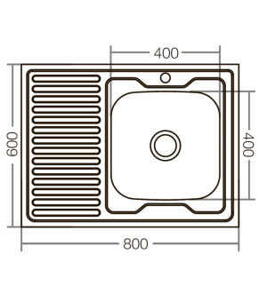 Кухонна мийка накладна ZerixZ8060R-04-160E (Satin) (ZX1619)