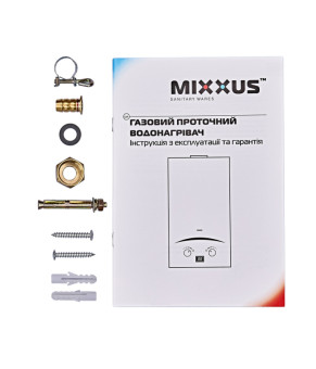 Газова колонка MIXXUS GWH-0210 BASIC BLACK димохідна 10 л/хв (колір чорний) (WH0023)