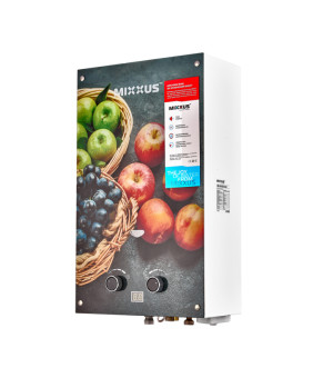 Газова колонка MIXXUS GWH-0310 BASIC GLASS димохідна 10 л/хв (панель зі скла з малюнком) (WH0024)
