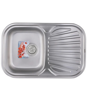 Кухонная мойка Haiba 74x48 (decor) врезная, нержавеющая сталь (HB0559)