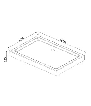 Душевой поддон с сифоном Mixxus HARD ST01-100x80x13 диаметр слива 52 мм (MI6918)