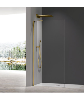 Душевая перегородка Koer SR SP02-100x200-TR-12 Walk-In матовое золото (KR5396)