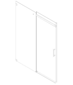 Двері в нішу Koer SR SD02-140x200-TR-01 скло прозоре 8мм, хром (KR5383)