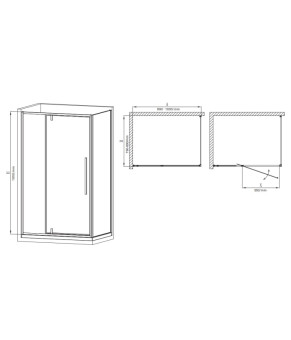 Душова кабіна без піддону Mixxus Premium BEVEL SC01-100x80x195-TR Black прозоре скло 6мм (MI6870)