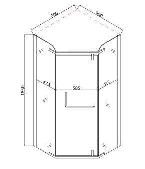 Душевая кабина Mixxus LINES 90*90 см SC01-90x90x185-TR CHROME  (MI6915)