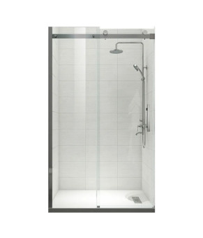 Двери в нишу Koer SR SD01-120x200-TR-07 прозрачное стекло Easy Clean 8мм, графит (KR5378)