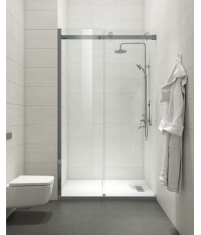 Двери в нишу Koer SR SD01-120x200-TR-07 прозрачное стекло Easy Clean 8мм, графит (KR5378)
