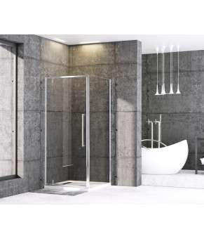 Душова кабіна без піддону Mixxus Premium BEVEL SC01-90x90x195-TR Chrome прозоре скло 6мм (MI6863)