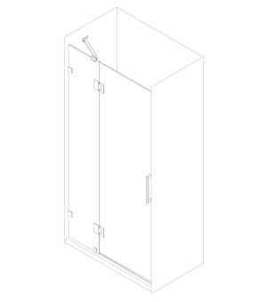 Двери в нишу Koer SR SD04-120x200-TR-01 прозрачное стекло Easy Clean 10мм, хром (KR5387)