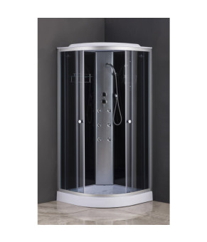 Бокс душевой с гидромассажем Mixxus STRONG SBH02-90x90x215 - GR Satin низкий поддон (MI6891)