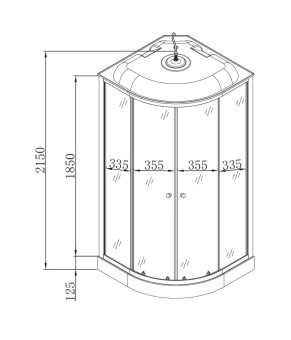 Бокс душевой с гидромассажем Mixxus STRONG SBH02-90x90x215 - GR Satin низкий поддон (MI6891)