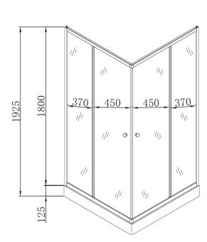 Душевая кабина с низким поддоном mixxus CUBIC SCT01-90x90x195-TR GRAPHITE прозрачное стекло 4мм (MI6905)