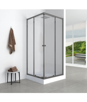Душевая кабина с низким поддоном mixxus CUBIC SCT01-90x90x195-TR GRAPHITE прозрачное стекло 4мм (MI6905)