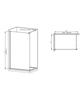 Душова перегородка Mixxus Premium FLAT SP01-140x200-TR Chrome Walk-In прозоре скло 8мм (MI6853)