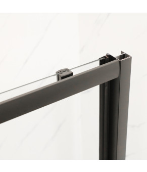 Двери в нишу MIXXUS Premium DIVERSE SD01-100X185-TR Black прозрачное стекло 5мм (MI6876)