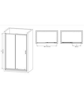 Двери в нишу MIXXUS Premium DIVERSE SD01-100X185-TR Black прозрачное стекло 5мм (MI6876)