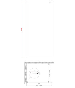 Душова перегородка Koer SR SP01-100x200-TR-01 Walk-In прозоре скло Easy Clean 8мм, хром (KR5393)