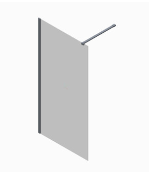 Душова перегородка Koer SR SP01-100x200-TR-01 Walk-In прозоре скло Easy Clean 8мм, хром (KR5393)