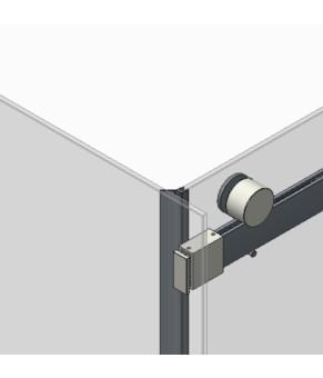 Боковая стенка для душевой кабины Koer SR SW01-90x200-TR-07 Прозрачное стекло Easy Clean 8мм, Графит (KR5382)
