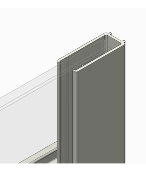 Боковая стенка для душевой кабины Koer SR SW01-90x200-TR-07 Прозрачное стекло Easy Clean 8мм, Графит (KR5382)