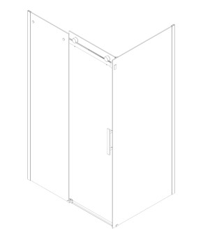 Боковая стенка для душевой кабины Koer SR SW01-90x200-TR-07 Прозрачное стекло Easy Clean 8мм, Графит (KR5382)
