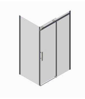 Боковая стенка для душевой кабины Koer SR SW01-90x200-TR-07 Прозрачное стекло Easy Clean 8мм, Графит (KR5382)