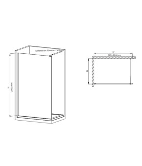 Душевая перегородка Mixxus Premium FLAT SP01-90x200-TR Chrome Walk-In прозрачное стекло 8мм (MI6850)