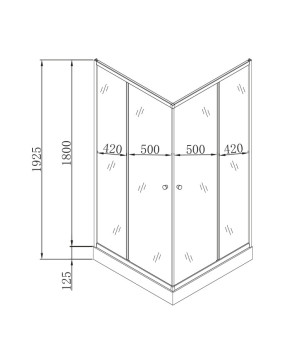 Душевая кабина с низким поддоном Mixxus CUBIC (100*100 см) SCT01-100x100x195-FB CHROME матовое стекло (MI6904)