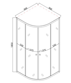 Душевая кабина mixxus PLAIN (90*90 см) SC01-90x90x185-TR GRAPHITE прозрачное стекло (MI6902)