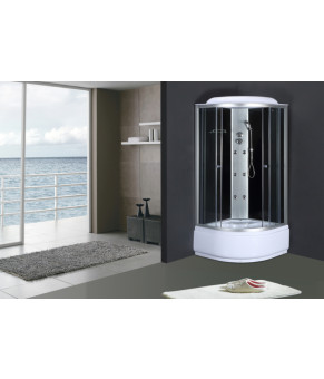 Бокс душевой с гидромассажем Mixxus STRONG SBH01-90x90x215-GR SATIN с высоким поддоном (MI6889)