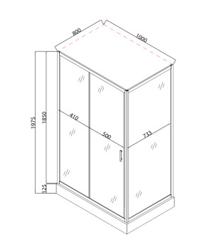Душевая кабина с низким поддоном mixxus HARD SCT01-100x80x198-TR CHROME прозрачное стекло 5мм (MI6908)