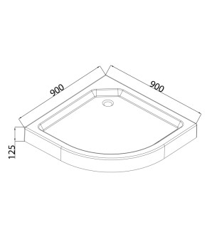 Душевой поддон с сифоном Mixxus PLAIN ST01-90x90x13 диаметр слива 52 мм (MI6916)